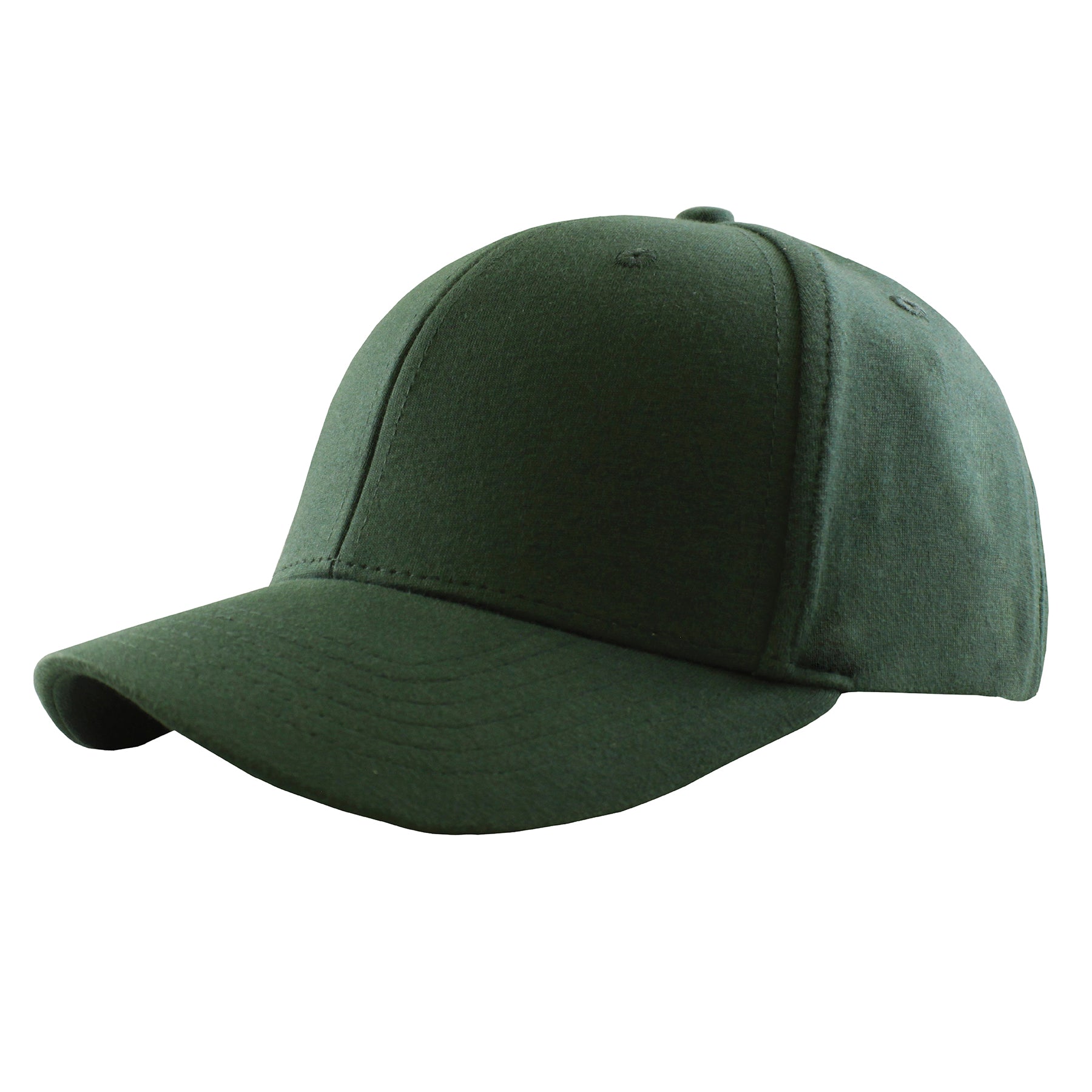 KNP Premium Cotton Jersey Cap in forest green, a solid-colored baseball cap with a curved brim and structured design.