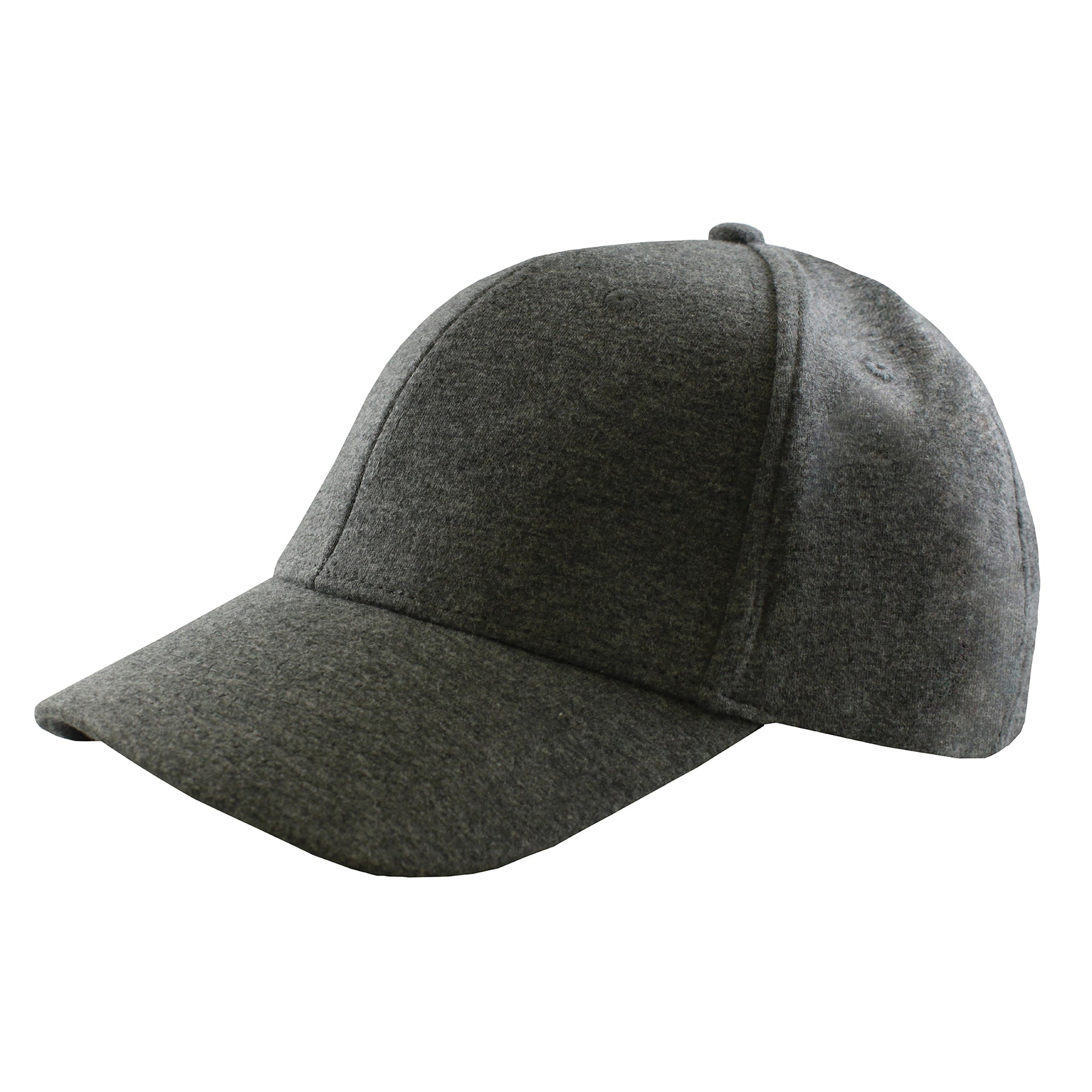 KNP Premium Cotton Jersey Cap in black heather, featuring a classic six-panel baseball design.