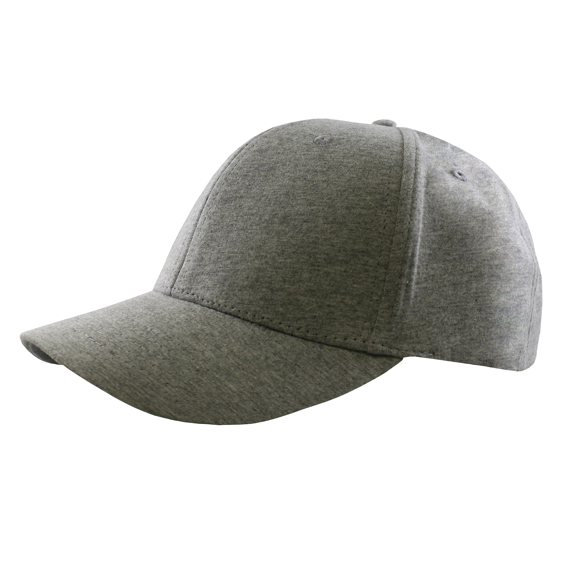 KNP Premium Cotton Jersey Cap in grey heather, featuring a classic structured baseball hat design.