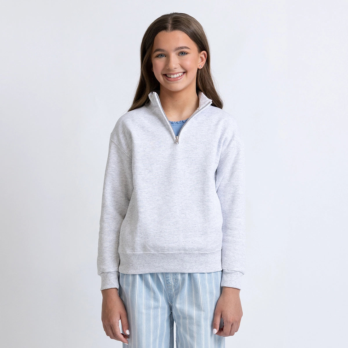 JERZEES NuBlend®  Youth Quarter-Zip Cadet