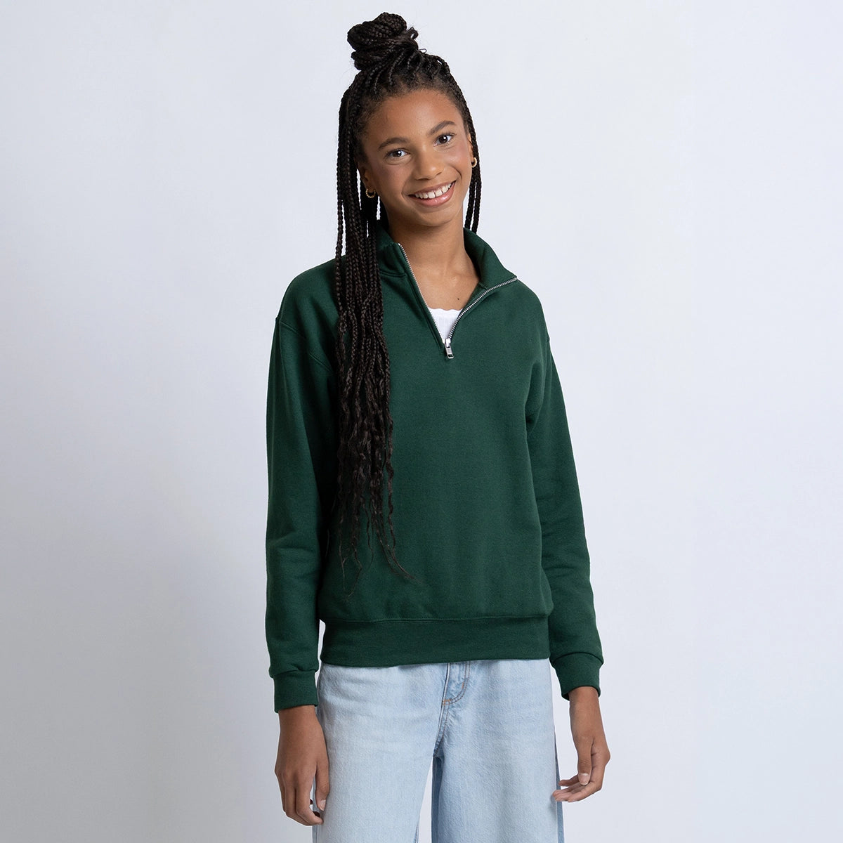 JERZEES NuBlend®  Youth Quarter-Zip Cadet