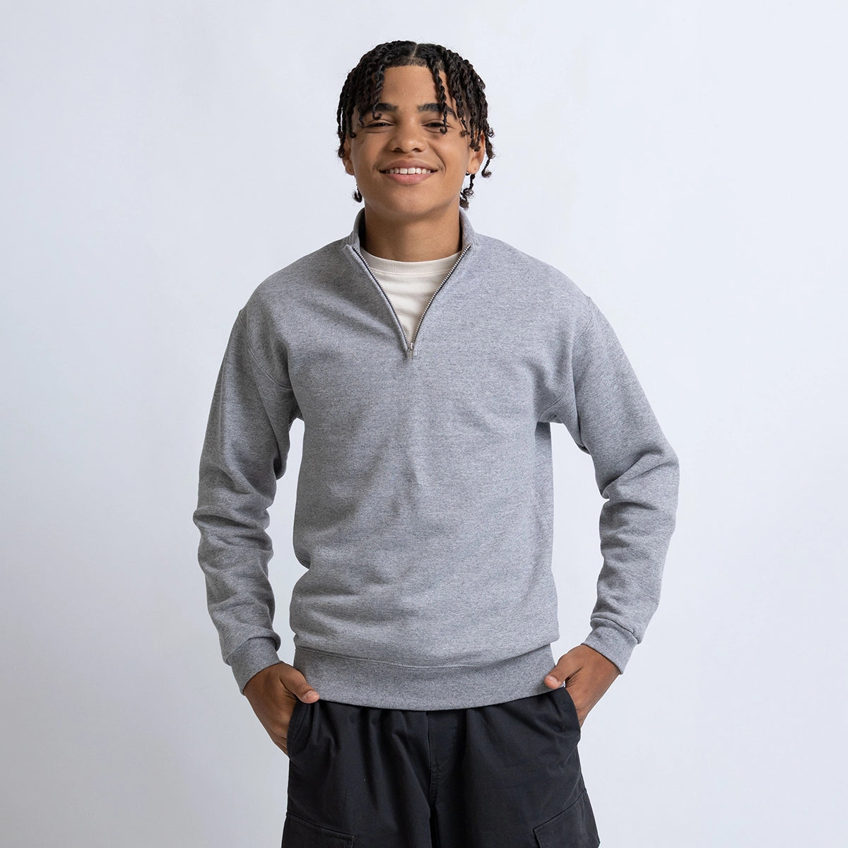 JERZEES NuBlend®  Youth Quarter-Zip Cadet
