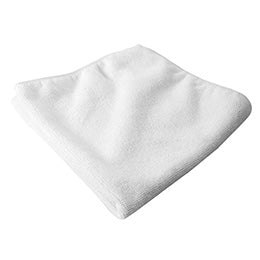 Premium Uniforms white microfiber rally towel neatly folded.