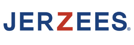 Jerzees brand logo in blue and red text.