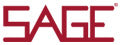 SAGE brand logo in deep red text.