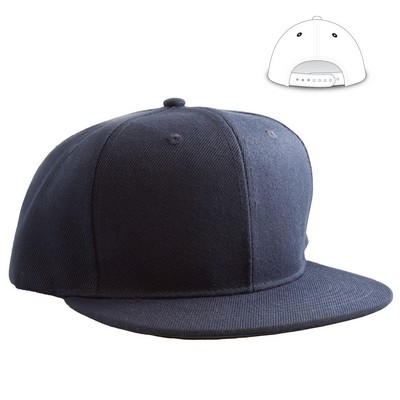 KNP Polyester Twill High Profile Flat Brim Cap